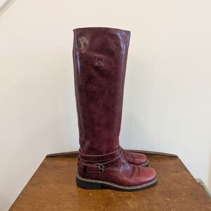 Roots sz6 Burgundy Combat & Moto Boots